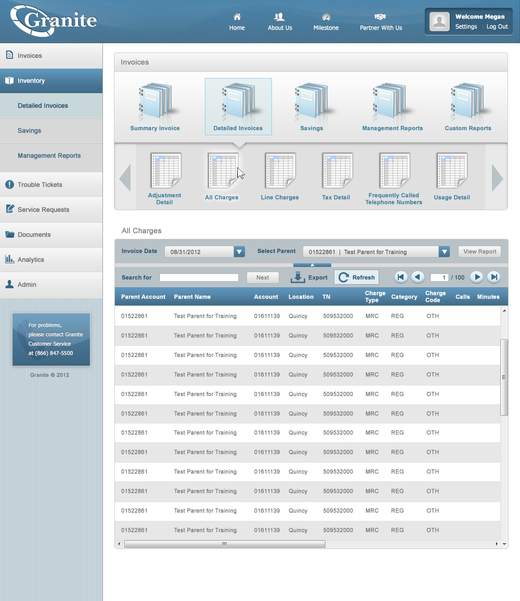 Rock Reports — customer portal