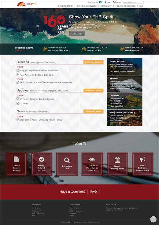 BancNet — employee intranet