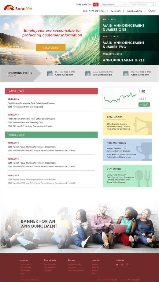 BancNet — homepage concept