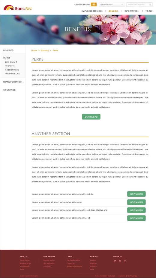 BancNet — interior page template