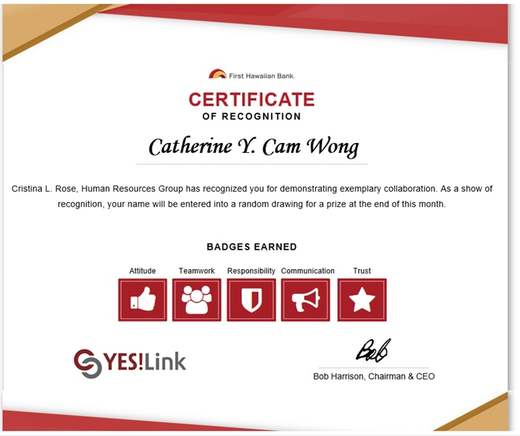 Employee recognition platform — certificate design