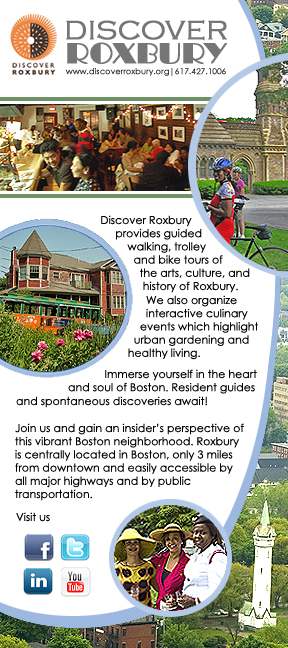 Discover Roxbury — rack card, front